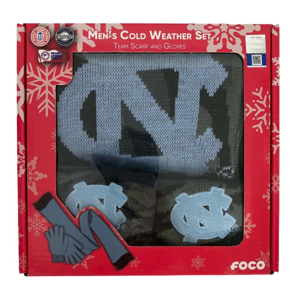North Carolina Tar Heels Gloves Scarf Set Camo Camouflage Box Set Gift - Picture 2 of 6